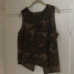 Rag and bone split back camo sleeveless top